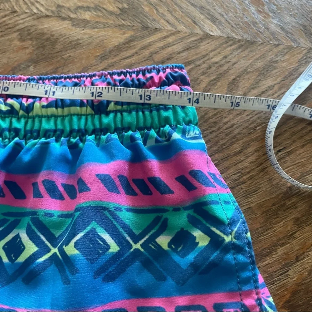Chubbies Pink and Blue Patterned Swim Trunks size medium